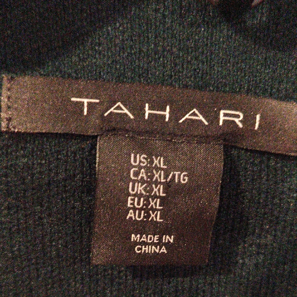 FINAL PRICE NWT Tahari Forest Green Sweater With Jeweled Shoulder Buttons XL